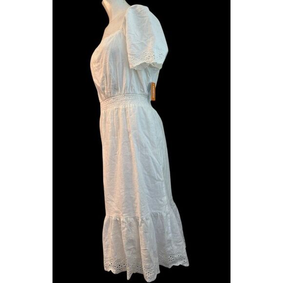 Gymboree Large Mommy & Me White Eyelet Linen Peasant Dress Prairie NWT MSRP $79 - Picture 2 of 5